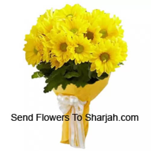 <b>Product Description</b><br><br>A Beautiful Hand Bunch Of 18 Yellow Gerberas With Seasonal Fillers<br><br><b>Delivery Information</b><br><br>* The design and packaging of the product can always vary and is subject to the availability of flowers and other products available at the time of delivery.<br><br>* The "Time selected is treated as a preference/request and is not a fixed time for delivery". We only guarantee delivery on a "Specified Date" and not within a specified "Time Frame".