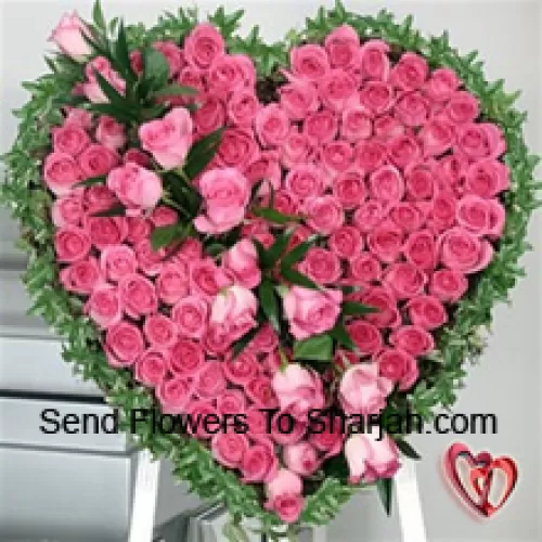 <b>Product Description</b><br><br>A Beautiful Heart Shaped Arrangement Of 100 Pink Roses<br><br><b>Delivery Information</b><br><br>* The design and packaging of the product can always vary and is subject to the availability of flowers and other products available at the time of delivery.<br><br>* The "Time selected is treated as a preference/request and is not a fixed time for delivery". We only guarantee delivery on a "Specified Date" and not within a specified "Time Frame".