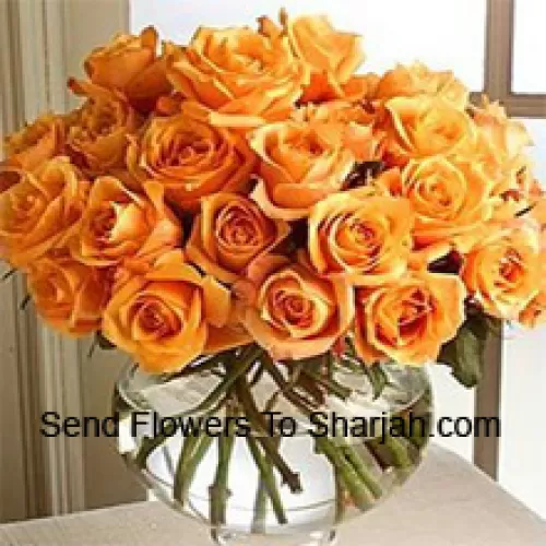 <b>Product Description</b><br><br>24 Orange Roses With Some Ferns In A Glass Vase<br><br><b>Delivery Information</b><br><br>* The design and packaging of the product can always vary and is subject to the availability of flowers and other products available at the time of delivery.<br><br>* The "Time selected is treated as a preference/request and is not a fixed time for delivery". We only guarantee delivery on a "Specified Date" and not within a specified "Time Frame".