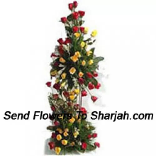 <b>Product Description</b><br><br>4 Feet Tall Arrangement Of 150 Red Roses And 150 Yellow Roses<br><br><b>Delivery Information</b><br><br>* The design and packaging of the product can always vary and is subject to the availability of flowers and other products available at the time of delivery.<br><br>* The "Time selected is treated as a preference/request and is not a fixed time for delivery". We only guarantee delivery on a "Specified Date" and not within a specified "Time Frame".