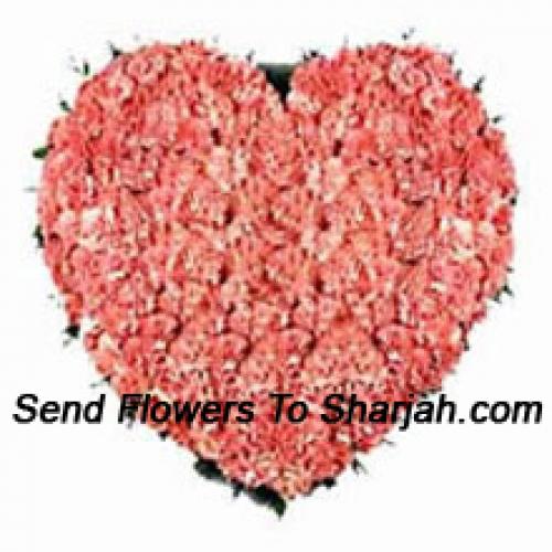 100 Pink Heart Carnations