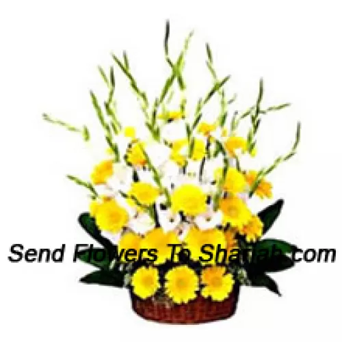 <b>Product Description</b><br><br>Basket Of Seasonal Flowers And Yellow Gerberas<br><br><b>Delivery Information</b><br><br>* The design and packaging of the product can always vary and is subject to the availability of flowers and other products available at the time of delivery.<br><br>* The "Time selected is treated as a preference/request and is not a fixed time for delivery". We only guarantee delivery on a "Specified Date" and not within a specified "Time Frame".