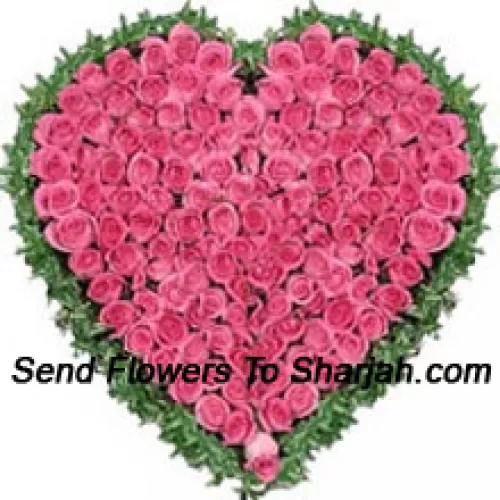 <b>Product Description</b><br><br>Heart Shaped Arrangement Of 100 Pink Roses<br><br><b>Delivery Information</b><br><br>* The design and packaging of the product can always vary and is subject to the availability of flowers and other products available at the time of delivery.<br><br>* The "Time selected is treated as a preference/request and is not a fixed time for delivery". We only guarantee delivery on a "Specified Date" and not within a specified "Time Frame".