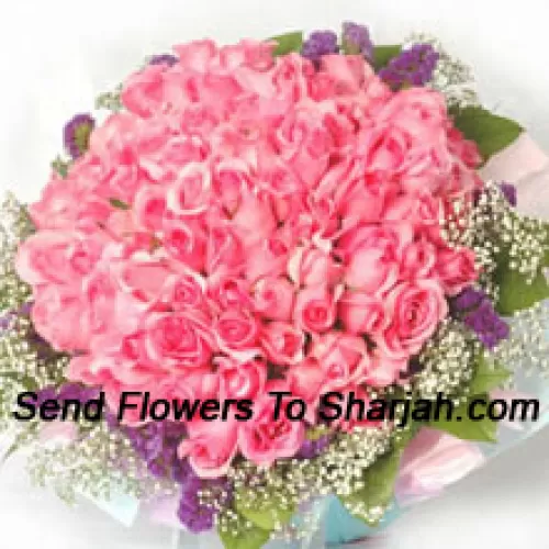<b>Product Description</b><br><br>Bunch Of 100 Pink Roses With Fillers<br><br><b>Delivery Information</b><br><br>* The design and packaging of the product can always vary and is subject to the availability of flowers and other products available at the time of delivery.<br><br>* The "Time selected is treated as a preference/request and is not a fixed time for delivery". We only guarantee delivery on a "Specified Date" and not within a specified "Time Frame".