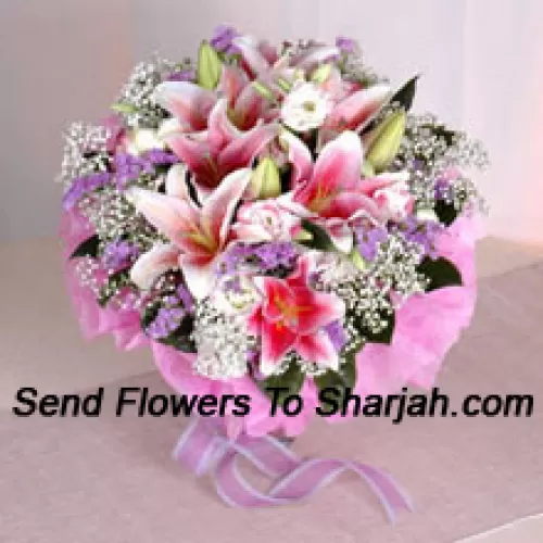 <b>Product Description</b><br><br>Hand Bunch Of Exclusive Pink Lilies<br><br><b>Delivery Information</b><br><br>* The design and packaging of the product can always vary and is subject to the availability of flowers and other products available at the time of delivery.<br><br>* The "Time selected is treated as a preference/request and is not a fixed time for delivery". We only guarantee delivery on a "Specified Date" and not within a specified "Time Frame".