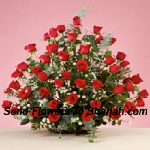 <b>Product Description</b><br><br>Basket Of 50 Red Roses<br><br><b>Delivery Information</b><br><br>* The design and packaging of the product can always vary and is subject to the availability of flowers and other products available at the time of delivery.<br><br>* The "Time selected is treated as a preference/request and is not a fixed time for delivery". We only guarantee delivery on a "Specified Date" and not within a specified "Time Frame".