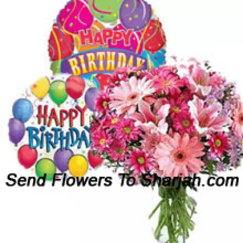 <b>Product Description</b><br><br>Assorted Flowers In A Vase Along With Birthday Balloons<br><br><b>Delivery Information</b><br><br>* The design and packaging of the product can always vary and is subject to the availability of flowers and other products available at the time of delivery.<br><br>* The "Time selected is treated as a preference/request and is not a fixed time for delivery". We only guarantee delivery on a "Specified Date" and not within a specified "Time Frame".
