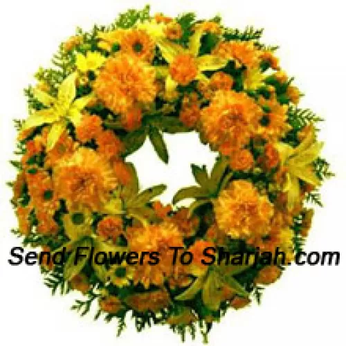 <b>Product Description</b><br><br>Mixed Flower Wreath<br><br><b>Delivery Information</b><br><br>* The design and packaging of the product can always vary and is subject to the availability of flowers and other products available at the time of delivery.<br><br>* The "Time selected is treated as a preference/request and is not a fixed time for delivery". We only guarantee delivery on a "Specified Date" and not within a specified "Time Frame".