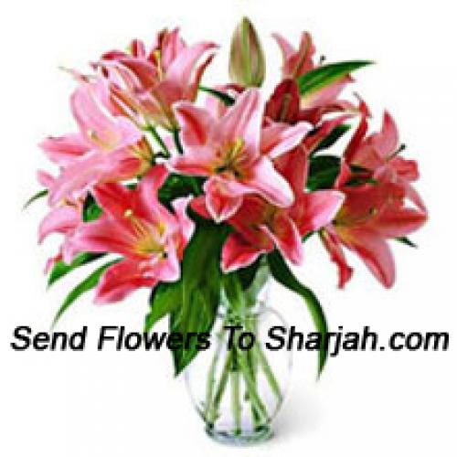 Cute Lilies in Glass Vase