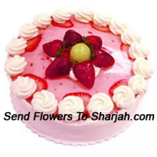 <b>Product Description</b><br><br>1/2 Kg (1.1 Lbs) Strawberry Cake<br><br><b>Delivery Information</b><br><br>* The design and packaging of the product can always vary and is subject to the availability of flowers and other products available at the time of delivery.<br><br>* The "Time selected is treated as a preference/request and is not a fixed time for delivery". We only guarantee delivery on a "Specified Date" and not within a specified "Time Frame".