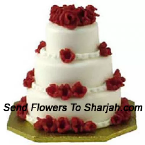 <b>Product Description</b><br><br>3 Tier, 6 Kg (13.2Lbs) Vanilla Cake. To Change The Flavor You Can Specify The Flavor You Require In "The Instructions For The Florist" Column which will appear when you will go through the shopping process<br><br><b>Delivery Information</b><br><br>* The design and packaging of the product can always vary and is subject to the availability of flowers and other products available at the time of delivery.<br><br>* The "Time selected is treated as a preference/request and is not a fixed time for delivery". We only guarantee delivery on a "Specified Date" and not within a specified "Time Frame".