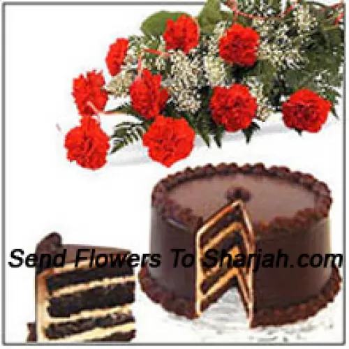 <b>Product Description</b><br><br>Bunch Of 12 Carnations With Seasonal Fillers and 1 Kg (2.2 Lbs) Chocolate Cake<br><br><b>Delivery Information</b><br><br>* The design and packaging of the product can always vary and is subject to the availability of flowers and other products available at the time of delivery.<br><br>* The "Time selected is treated as a preference/request and is not a fixed time for delivery". We only guarantee delivery on a "Specified Date" and not within a specified "Time Frame".