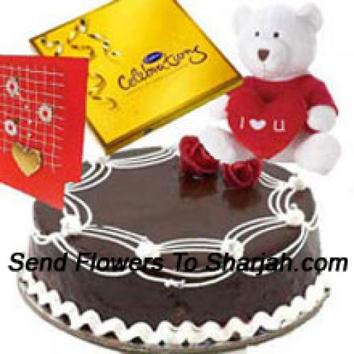 1 Kg Bolo de Trufa com Chocolates e Urso Fofo