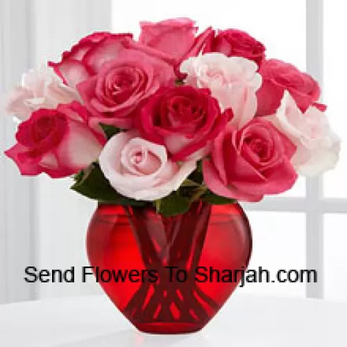 <b>Product Description</b><br><br>8 Dark Pink Roses With 4 Light Pink Roses In A Glass Vase<br><br><b>Delivery Information</b><br><br>* The design and packaging of the product can always vary and is subject to the availability of flowers and other products available at the time of delivery.<br><br>* The "Time selected is treated as a preference/request and is not a fixed time for delivery". We only guarantee delivery on a "Specified Date" and not within a specified "Time Frame".