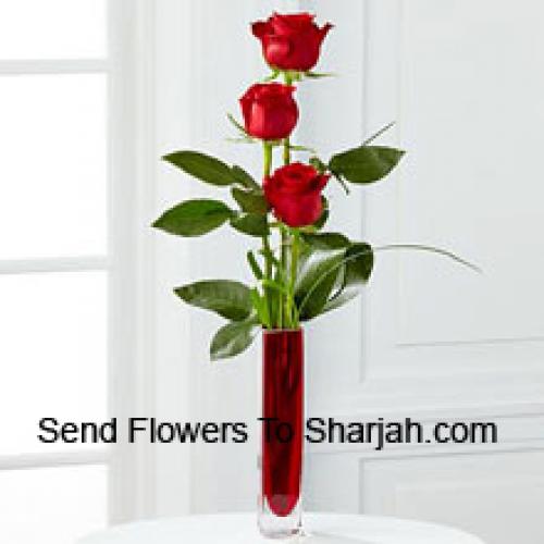 3 Cute Red Roses