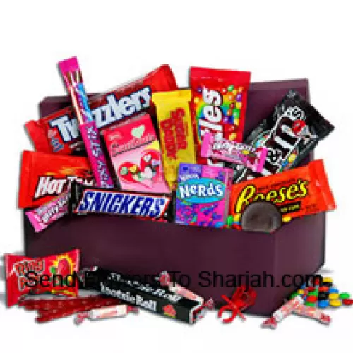 <b>Product Description</b><br><br>Shoot Cupid’s arrow straight into your sweetie’s heart with our Sweets. Valentine’s Day Gift Basket! One of the coolest gifts in our Valentine's Day Gifts collection, this incredible collection of nostalgic candy is a retro classic that is in perfect style for your Valentine. These boxes are loaded with classic sweet candies. After your sweetie has snacked on these sweet snack selections you’ll reap the rewards for the year to come! (Please Note That We Reserve The Right To Substitute Any Product With A Suitable Product Of Equal Value In Case Of Non-Availability Of A Certain Product)<br><br><b>Delivery Information</b><br><br>* The design and packaging of the product can always vary and is subject to the availability of flowers and other products available at the time of delivery.<br><br>* The "Time selected is treated as a preference/request and is not a fixed time for delivery". We only guarantee delivery on a "Specified Date" and not within a specified "Time Frame".