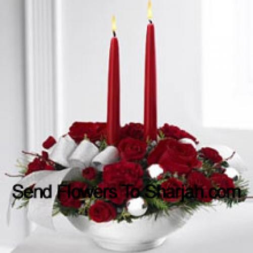 Elegant Festival Centerpiece with Candles